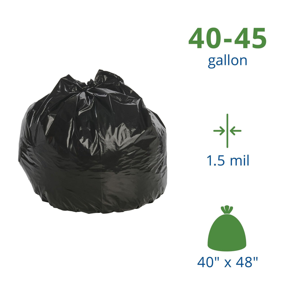 Stout by 40-48 Gallon Heavy Duty Total Recycled Content (TRC) Trash Bags by ENVISION – 1 Count (Pack of 100), 45.0 gallons, Plastic, Brown, Pack of 100