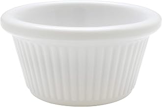 Thunder Group Fluted melamine ramekin collection 2 oz, 2 7/8" fluted ramekin, white, comes in dozen