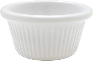 Thunder Group Fluted melamine ramekin collection 2 oz, 2 7/8" fluted ramekin, white, comes in dozen
