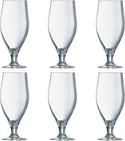Arcoroc 1A01O Cervoise Stemmed 2/3rd Pint Glass, CE Marked, 380mL Capacity, Pack of 6