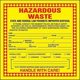 Accuform Self Adhesive Paper California Hazardous Waste Label, 15cm Height