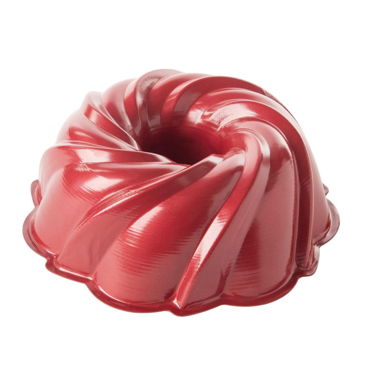 Holiday Formed 11-Cup Swirl Bundt Pan | Red by Nordic Ware – 11-Cup, 11.0 cups, Aluminum, Red, Model 53325