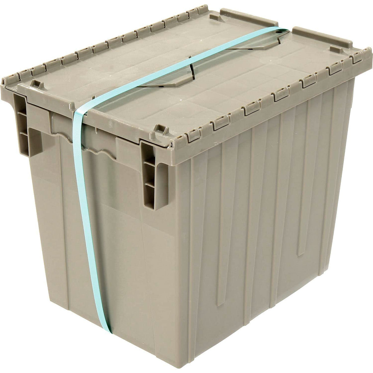 Distribution Container with HINGED LID by Monoflo – 18X13X15, Plastic, Gray, Model 270281GY