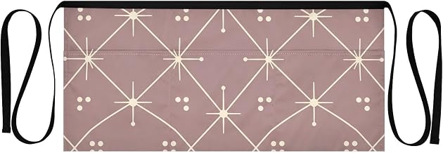 Pink Star Waist Apron with 3 Pockets Waiter Server Short Aprons 25.2x11.8 Inch Stain Resistant Apron for Kitchen Garden Restaurant 1 Pack