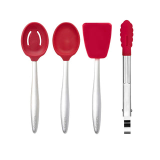 Piccolo 8" Mini Tool Cooking Set - Set of by Cuisipro – Medium, Silicone, Red, Pack of 4, Model 747381