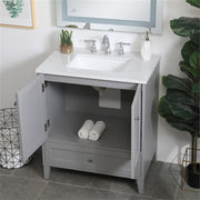 Elegant Decor 30" - Single / Brushed Nickel,grey / Traditional Bathroom Vanities
