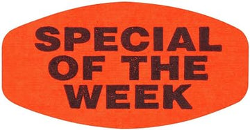 Special of The Week Label Fluorescent Yellow Grabber Grocery Store Labels Black Imprint - 1 3/8" L x 7/8" H 1000 Per Roll
