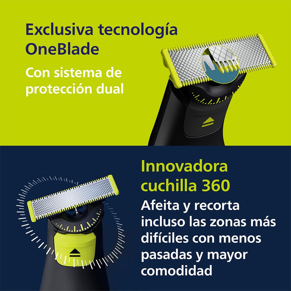 Oneblade Pro 360 F+b Shaver One Size by PHILIPS – One Size, Black and Grey, Model QP6652/61