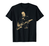 Winston Churchill Playing Electric Guitar Rocker Humor T-Shirt by Winston Churchill Playing Guitar Rocker Humor Tees – Black, Model JF00QSBM7K2