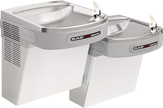 Elkay EZOOSTL8LC Versatile Cooler Wall Mount Bi-Level, Sensor-Activated, Light Gray Granite