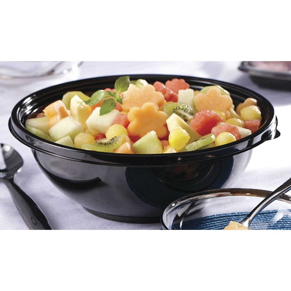 COPERATION Freshpack Bowl 320 Oz Pete Black by Sabert – 320 oz, 320.0 ounces, Polyethylene Terephthalate (PET), black, Model 2722949