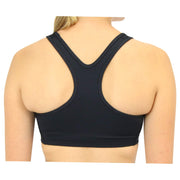 Women's Medium Support Swoosh Training Bra (Black by Nike – Medium, Polyester Blend, Black/White, Model 842398-010