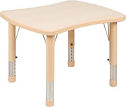 Flash Furniture 26.5x21.75 in Plastic Activity Table, Natural | Table Only, Adjustable, Plastic, Durable Construction, Commercial Use