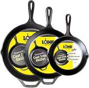 Lodge Pre-Seasoned Cast Iron Skillet Set, 8, 10.25 and 12 Inches