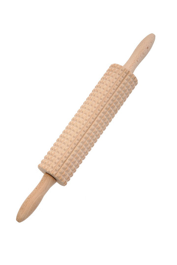 Notched Rolling Pin by LINDEN SWEDEN – Beech Wood, Tan, Model 22108-44