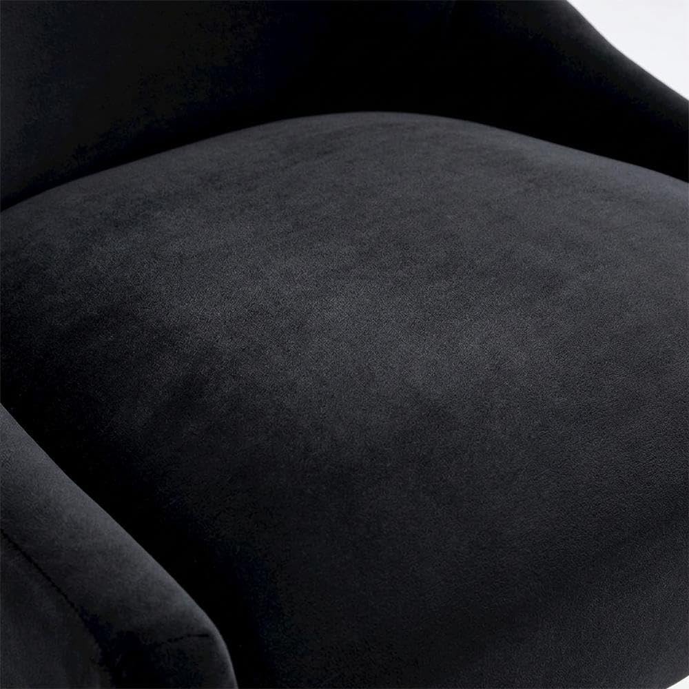 Velvet-Upholstered Side Chair with Gold Legs by Starlight Canyon Home – Velvet, Black