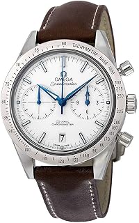 Omega Speedmaster 57 Chronograph White Dial Brown Leather Men's Watch 33192425104001
