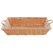 Natural Color Wicker Basket Rectangular With Handles - 20"L x 13 1/2"W x 4"H by HUBERT – 20"Lx13.5"Wx4"H, Plastic, Natural, Model K2000-20 NAT