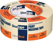 Shurtape 2-Rolls of 1.88” x 60 yds 212293 CP 66 Contractor Grade, High Adhesion Masking Tape, Single Wrap