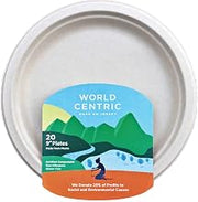 World Centric Compostable Fiber Plates, 9 Inches, Cruelty Free, Gluten Free, 20 Pieces (Pack of 1)