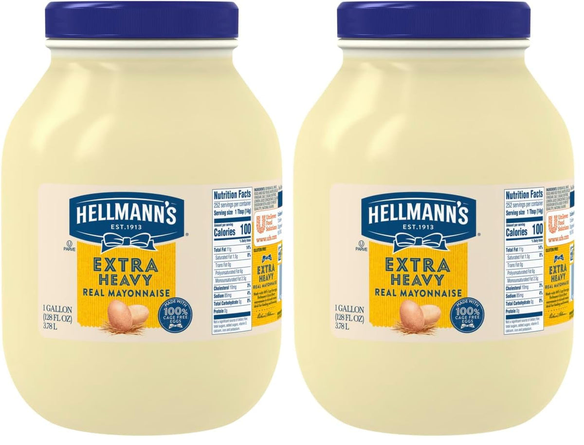 HELLMANN'S Mayonnaise / 128 Fl Oz (Pack of 2) / Extra Heavy Mayonnaise