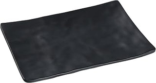Yanco Asian Style Black Pearl Melamine with Matting Surface 8" X 5 1/2" RECTANGULAR PLATE box of 48