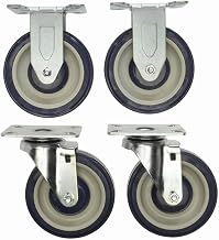 HUBERT Replacement Caster Kit 2 Swivel Casters, 2 Rigid Casters Blue Polyurethane - 5" Dia