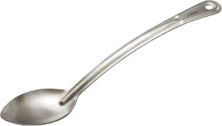 Winco 13" Stainless Steel Basting Spoon, Solid, Curved Handle, Heavy Duty | Solid design simplifies cleanup after cooking, Curved handle for precise control, Great for Cooking and Food Preparation