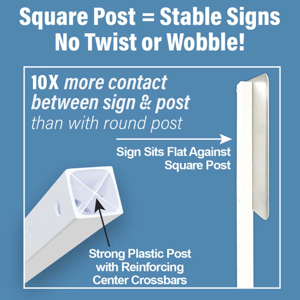 Roll-A-Post Portable Sign Post with 60" Power Post Plastic Signpost by Plasticade – Plastic, Yellow