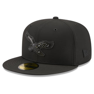 Men's Black Philadelphia Eagles 2026 Sideline Throwback 59FIFTY Fitted Hat by New Era – 84% Polyester/16% Elastane, Philadelphia Eagles, Black, Model 26 Nfl Sideline 59fifty Cw