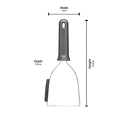 Zyliss Potato Masher, Stainless Steel Head, Gray Wheat Straw Handle