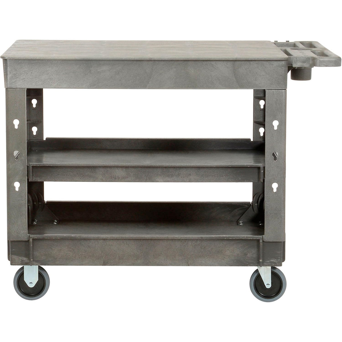 Flat Top Plastic Utility Cart by Global Industrial – Plastic, Gray, Model 800348