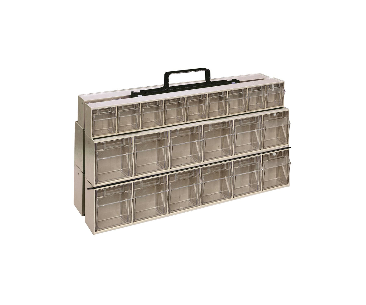 QUANTUM STORAGE SYSTEMS 14" H x 24" W x 8" D / 42 Drawers Frame System Tip Out Bins Ivory / Ivory Open Storage Bins