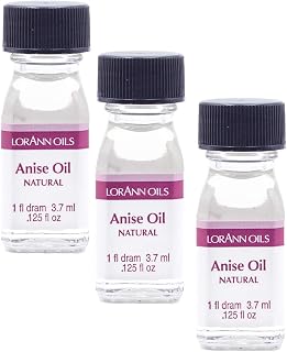 LorAnn Oils LorAnn Anise Oil SS, Natural Flavor, 1 dram bottle (.0125 fl oz - 3.7 ml) - 3 pack - includes a recipe