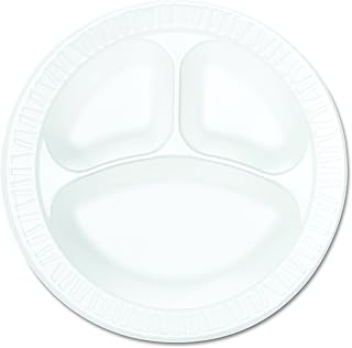 Dart 10CPWCR Concorde Foam Plate, Compartmented, 10 1/4" dia, WE, 125 per Pack (Case of 4 Packs)