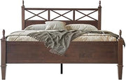 King Size Solid Wood Platform Bed Frame with Headboard & Footboard, 12 Durable Slatted Base with Metal Legs, Easy Assembly, Slip-Free & Anti-Noise, No Box Spring Needed, Dark Roast Oak Finish RIK-32