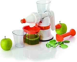 Farberware Professional Hand Crank Manual Juicer, White/Orange