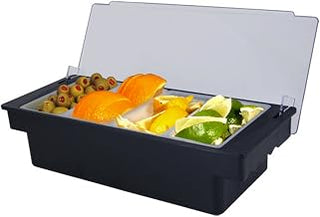 Tablecraft 4-Compartment Black Plastic Condiment Holder