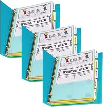 C-Line Products CLI07650-3 5 Index Dividers for Page Binders with Table for Grade 1 Plus, Multi Color - Pack of 3
