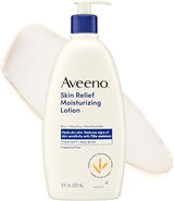 Aveeno Skin Relief Moisturizing Body Lotion Heals Very Dry, Sensitive Skin, Fast Absorbing Lotion with Soothing Triple Oat & Shea Butter Formula, Fragrance Free Lotion, Non-Comedogenic, 18 Fl Oz