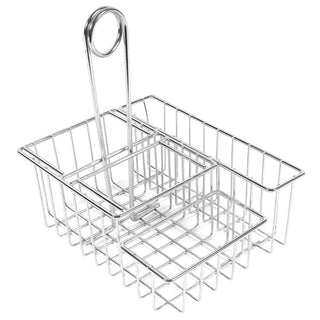 G.E.T. Chrome Compartment Caddy with Loop Handle by GET – Chrome, Pack of 12, Model 4-21696