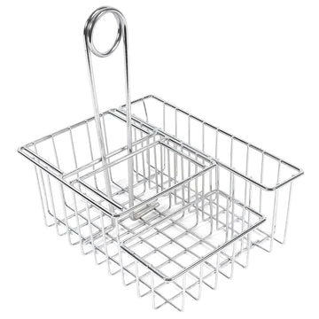 G.E.T. Chrome Compartment Caddy with Loop Handle by GET – Chrome, Pack of 12, Model 4-21696