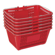 Red Hand Baskets Plastic Set of by Retail Resource – Plastic, Red, Model H2111001-6