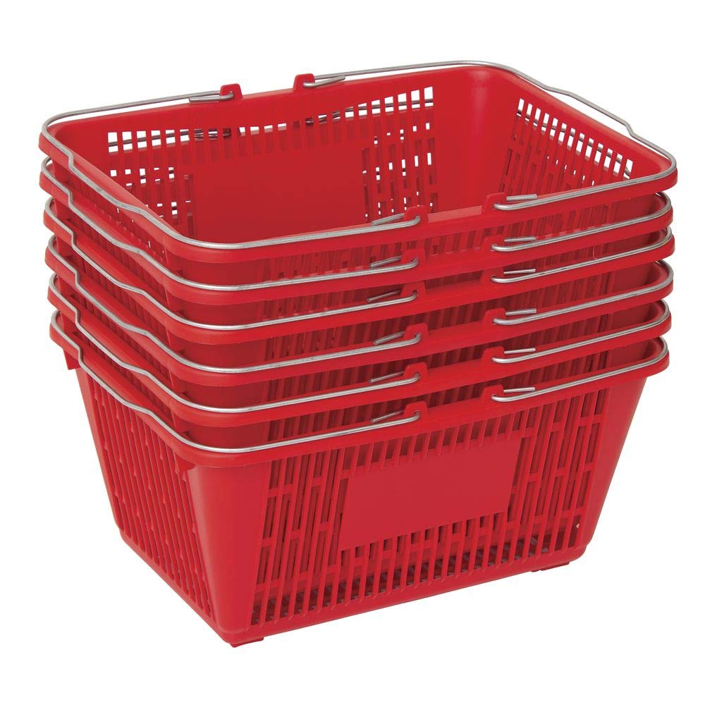 Red Hand Baskets Plastic Set of by Retail Resource – Plastic, Red, Model H2111001-6