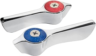 21-305 Silver Series Faucet Handle Repair Kit, Contains (2) Screws, (2) Handles, hot & Cold Color Indicators, fits Krowne Silver Series faucets (Interchangeable with Most Brands)​‌‍​​‌‌‌‌‍