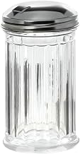 HUBERT Cheese Shaker with Stainless Steel Top Glass 12 Ounce