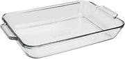 Anchor Hocking 81935OBL11 Oven Basics Bake Dish, 3 quart, Clear | Clear Tempered Glass | Fill Line Indicator | Easy Grip Handles | Oven Safe Up To 425°F | Dishwasher Microwave Safe