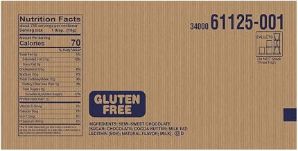 HERSHEY'S Semi Sweet Chocolate Baking Chips, Baking, Gluten Free, No Preservatives, 25 lb Case