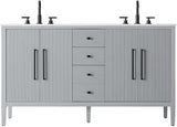 Elegant Kitchen and Bath 60" Double Bathroom Vanity in Grey
