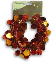 Autumn Orange and Gold Tinsel Wire Garland - 8.5 Feet Long